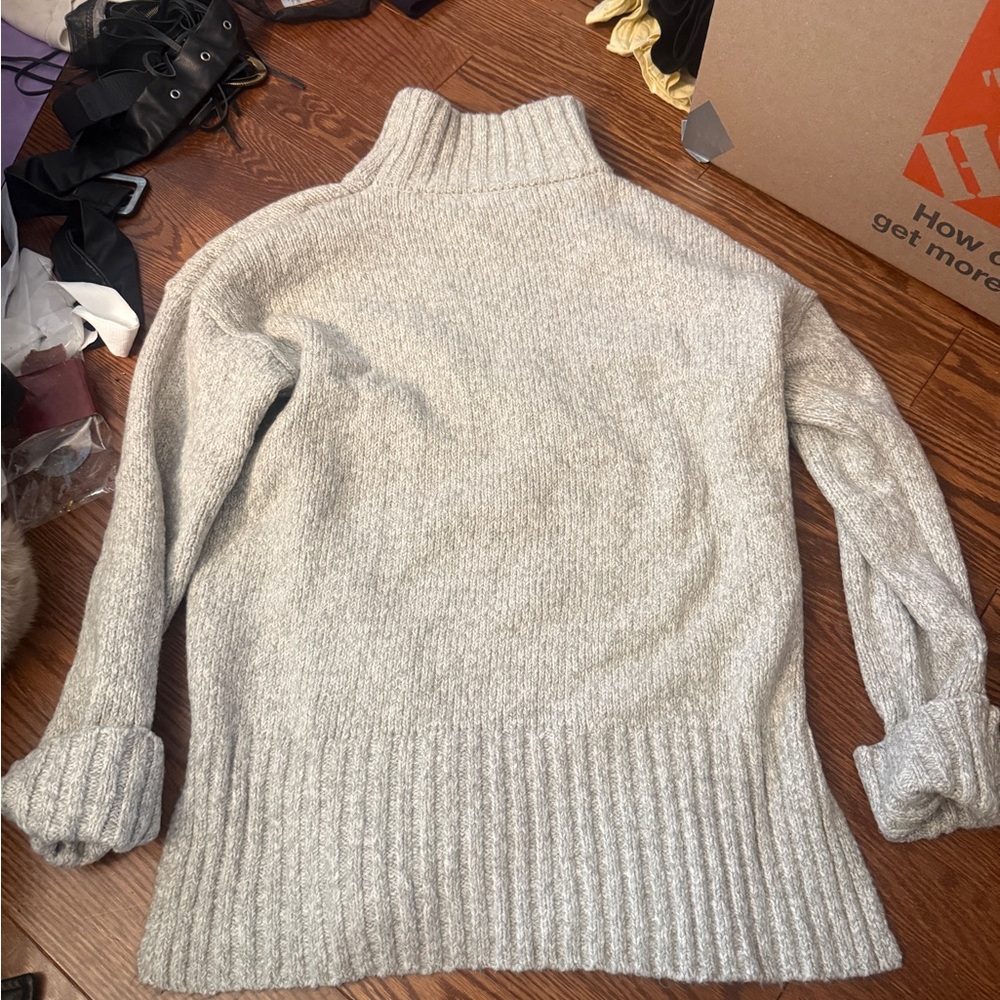 Elegant Silver Turtleneck Sweater
